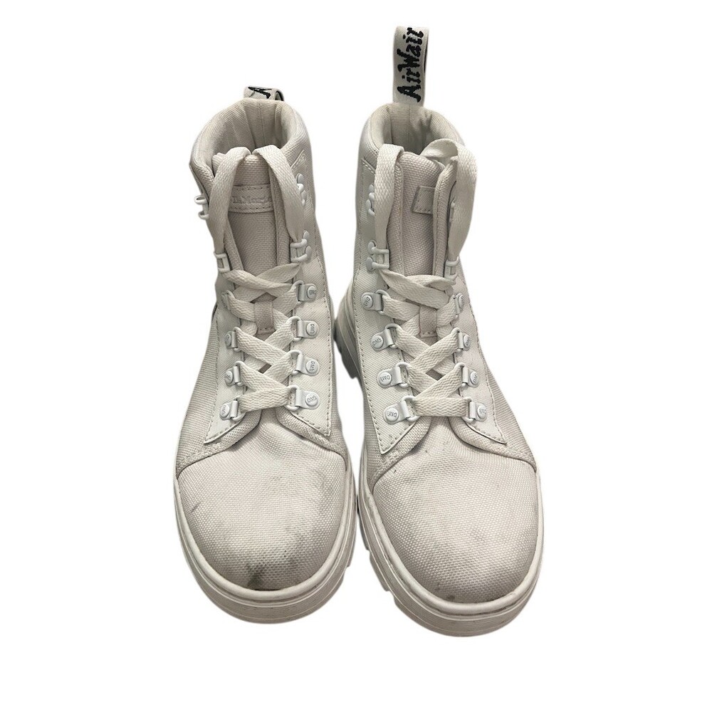 Dr. Martens Combs Womens Combat Boots White Lace Up Ankle Size 7 EU 38